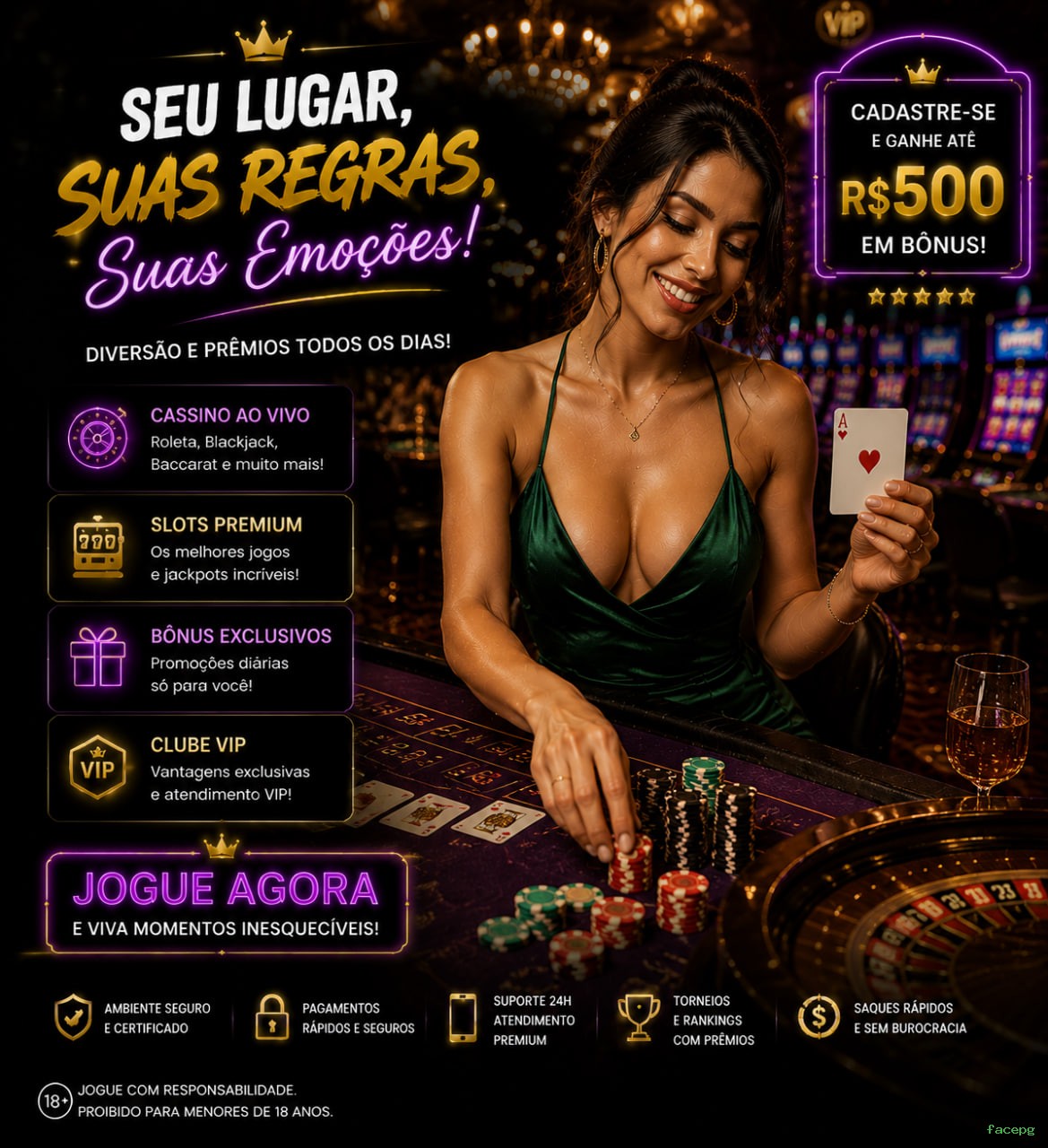 Conta facepg sincronizada site e app